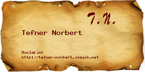 Tefner Norbert névjegykártya